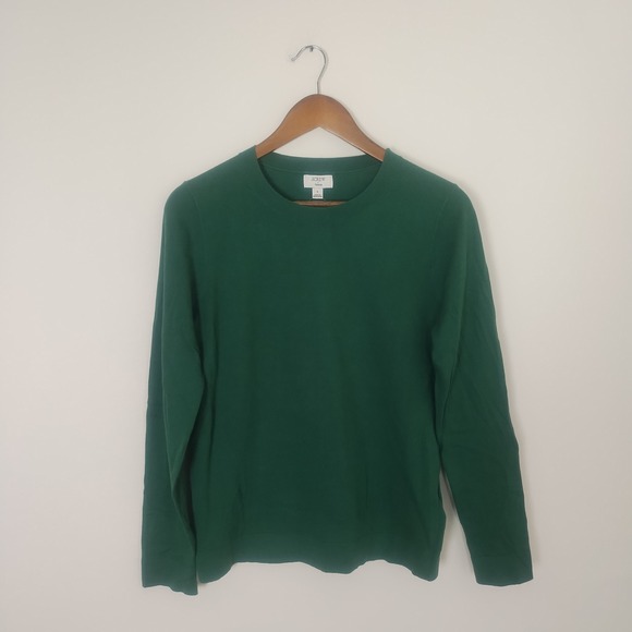 J.Crew Sweaters - J.Crew Teddie Crewneck Sweater Women's Small Green 100% Cotton Lightweight